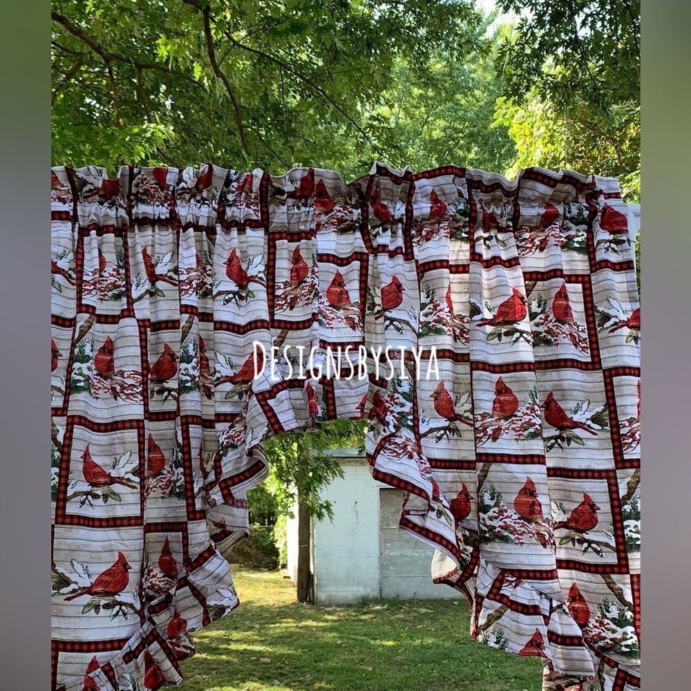 New! Cardinal Swag Valance’s